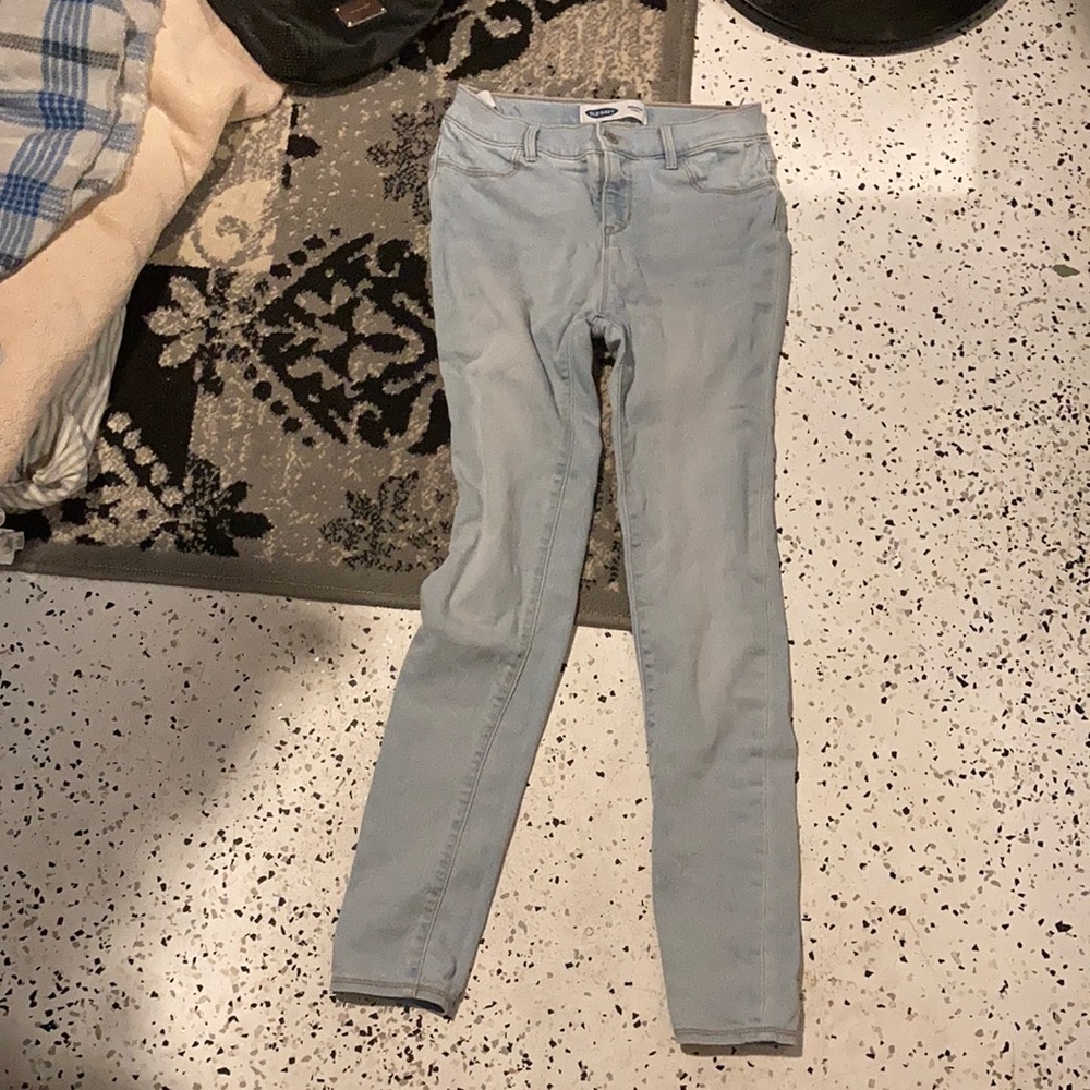 light blue jeggings